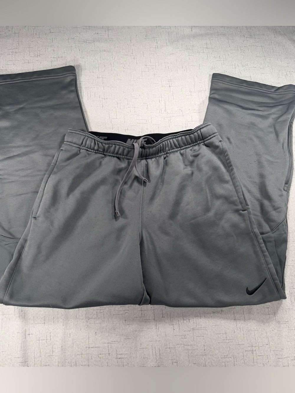 Nike Men’s Gray Fleece Joggers with Swoosh